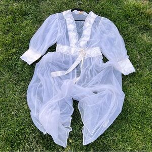 Vintage 70s Peignoir Chiffon Robe